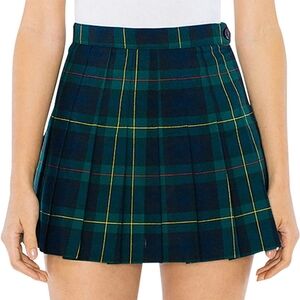 American apparel plaid green skirt xxs tennis skirt